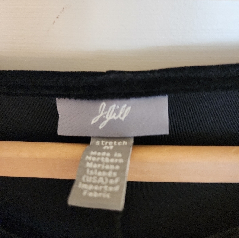 Jjill black velvet dress poly spandex size medium whimsigoth witchy party - Picture 6 of 12